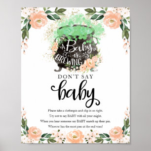 Halloween Girl Baby Shower Don't Say Baby Sign