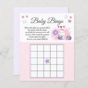 Halloween Girl Baby Shower Pink Baby Bingo Game