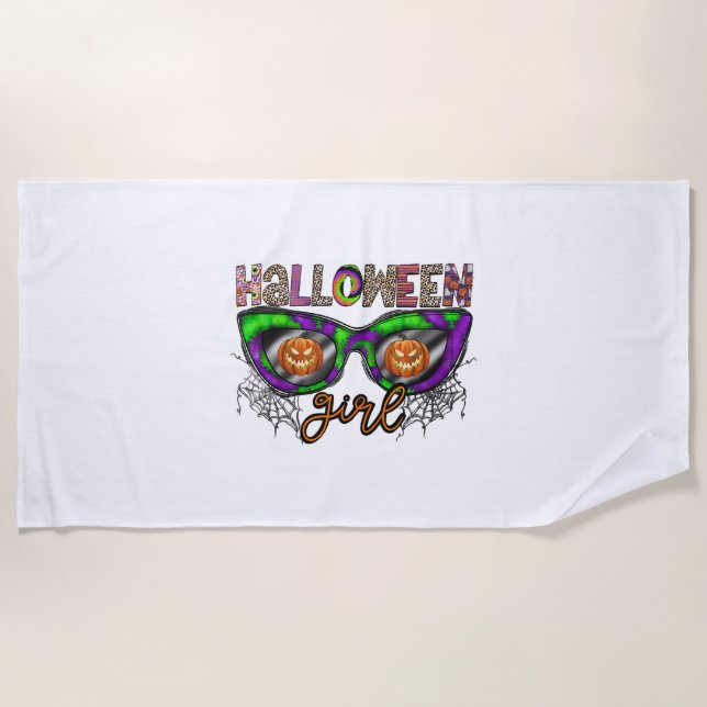 Halloween Girl Beach Towel (Front)