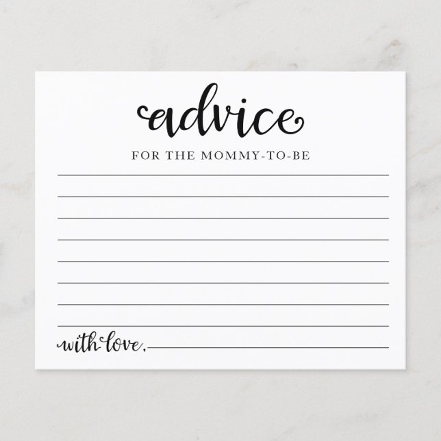 Halloween Girl Bridal Shower Advice Cards (Front)