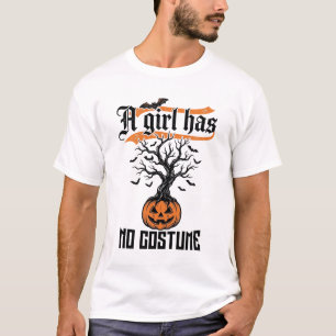 Halloween Girl No Costume Vintage Pumpkin_1 T-Shirt