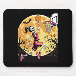 Halloween Girl Sketll Player Skeleton Spooky Sport Mouse Pad