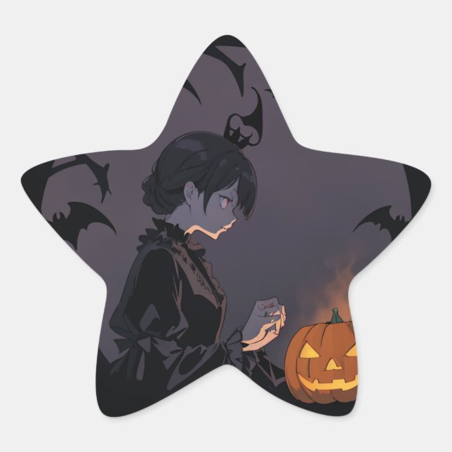 halloween girl star sticker (Front)