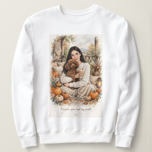 Halloween Girl With Poodle Sweatshirt