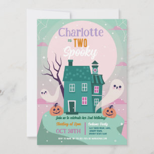 Halloween Girls 2nd Two Ghosts House Party Haunted Invitation