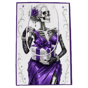 Halloween Girls Night Out Elegant Skeletons Medium Gift Bag
