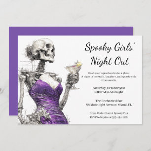Halloween Girls Night Out   Spooky Cocktail Party Invitation