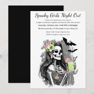 Halloween Girls Night Out   Spooky Cocktail Party Invitation