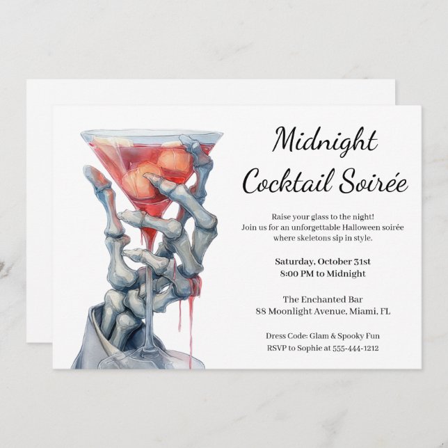 Halloween Girls Night Out | Spooky Cocktail Party Invitation (Front/Back)