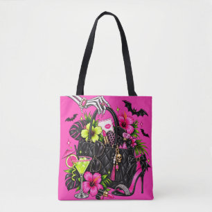 Halloween Girls Night Out Spooky Skeleton Party Tote Bag