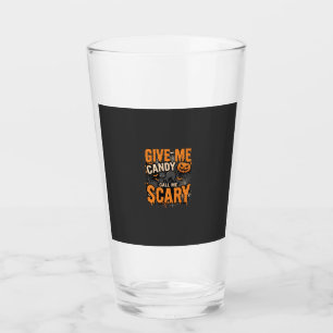 Halloween Give Me Candy Scary Cat Glass
