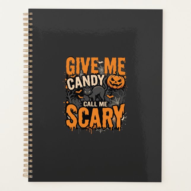 Halloween Give Me Candy Scary Cat Planner (Front)