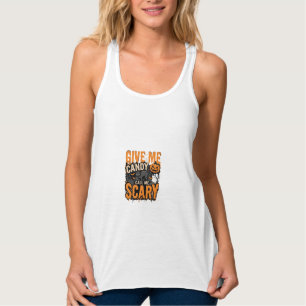 Halloween Give Me Candy Scary Cat Singlet
