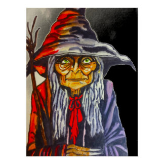 HALLOWEEN GLOWING RED WITCH POSTER