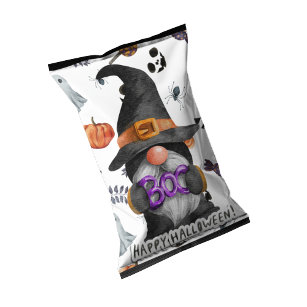 Halloween Gnome Chip Bag Wrappers Party Favours Notepad