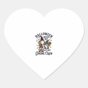 Halloween Gnome Crew Vintage Engraving Shirt_1 Heart Sticker