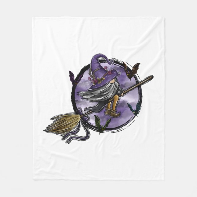 Halloween Gnome Fleece Blanket (Front)