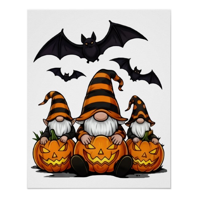 Halloween Gnome Glossy Poster (Front)