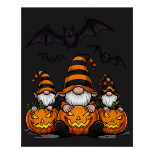 Halloween Gnome Glossy Poster