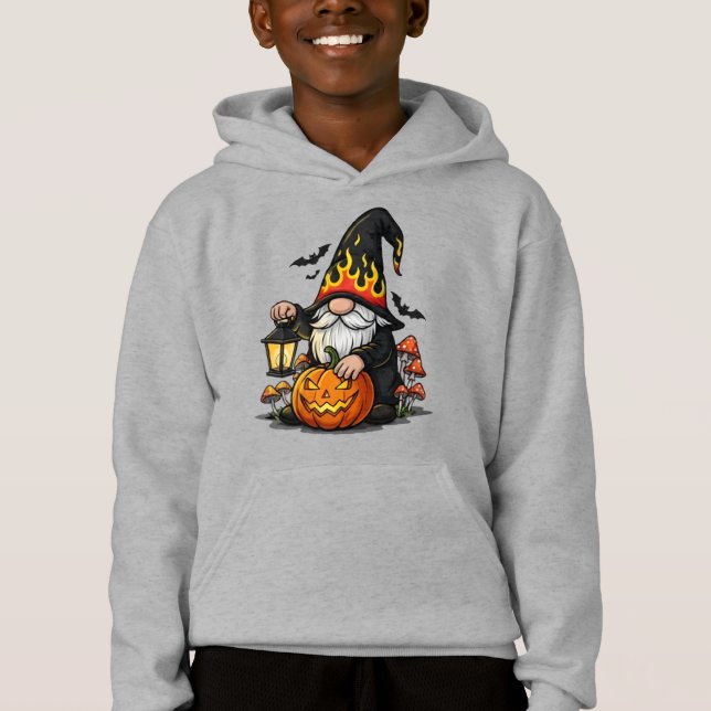 Halloween Gnome Kids Pullover Hoodie (Front)