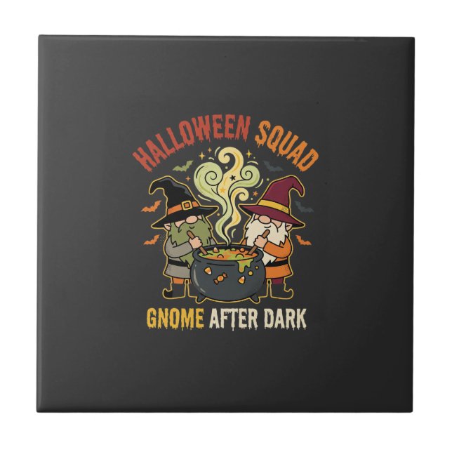 Halloween Gnome Midnight Mischief Tile (Front)