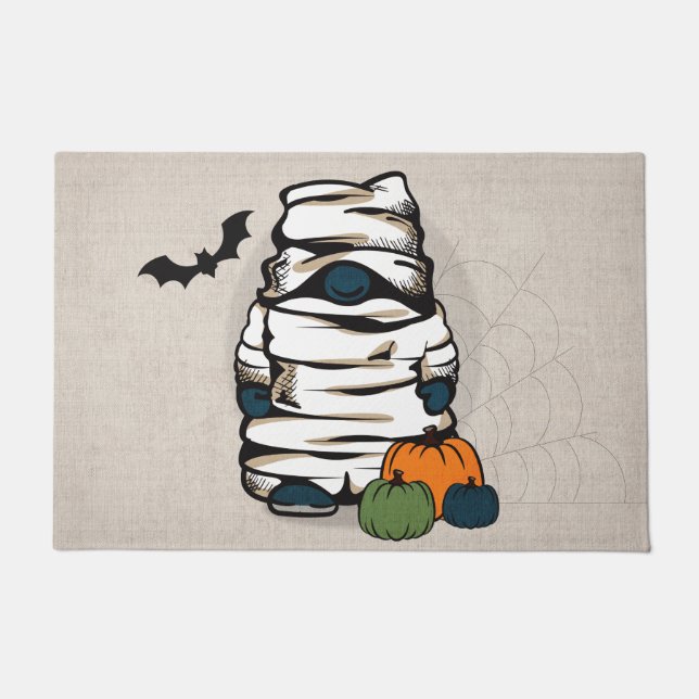 Halloween Gnome Mummy Doormat (Front)
