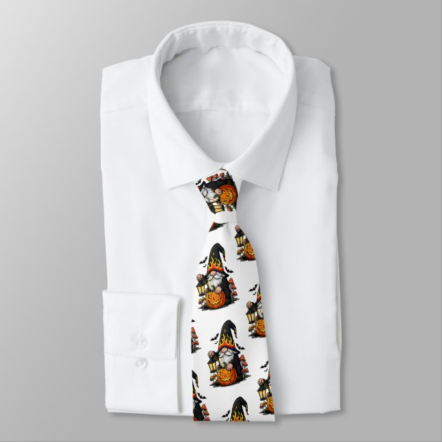 Halloween Gnome Neck Tie (Tied)