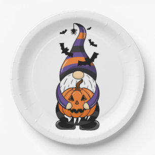 Halloween Gnome Paper Plate