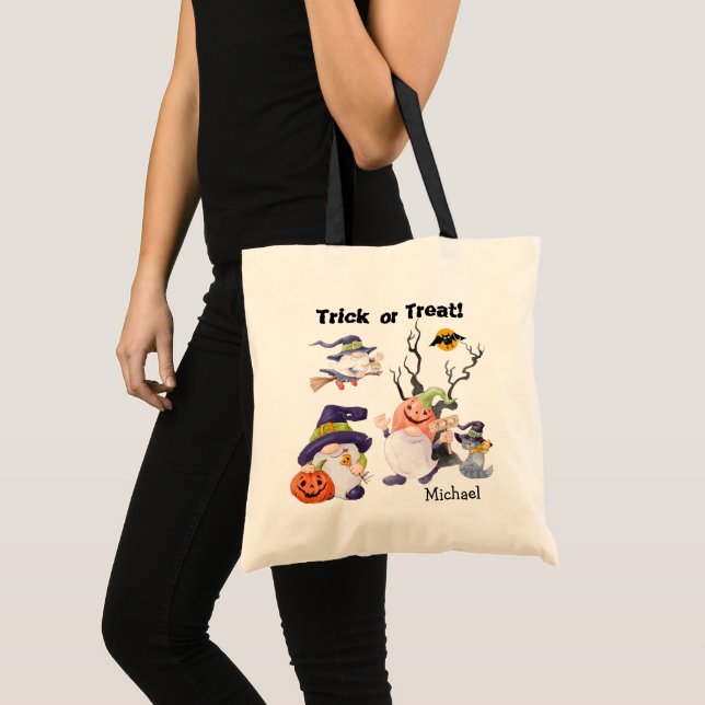 Halloween Gnome Party Trick or Treat Tote Bag (Front (Product))