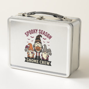 Halloween Gnome Shirt Spooky Gnome Crew Vintage De Metal Lunch Box