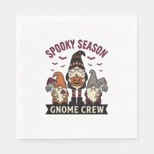 Halloween Gnome Shirt Spooky Gnome Crew Vintage De Napkin