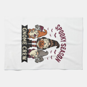 Halloween Gnome Shirt Spooky Gnome Crew Vintage De Tea Towel