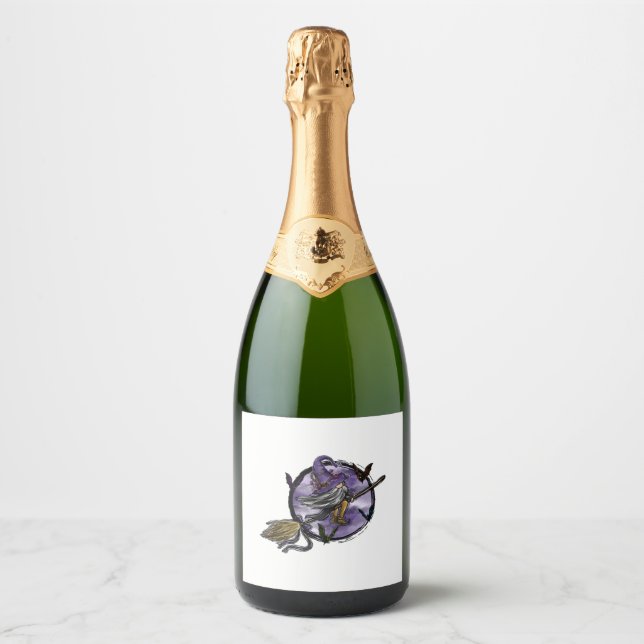Halloween Gnome    Sparkling Wine Label (Front)