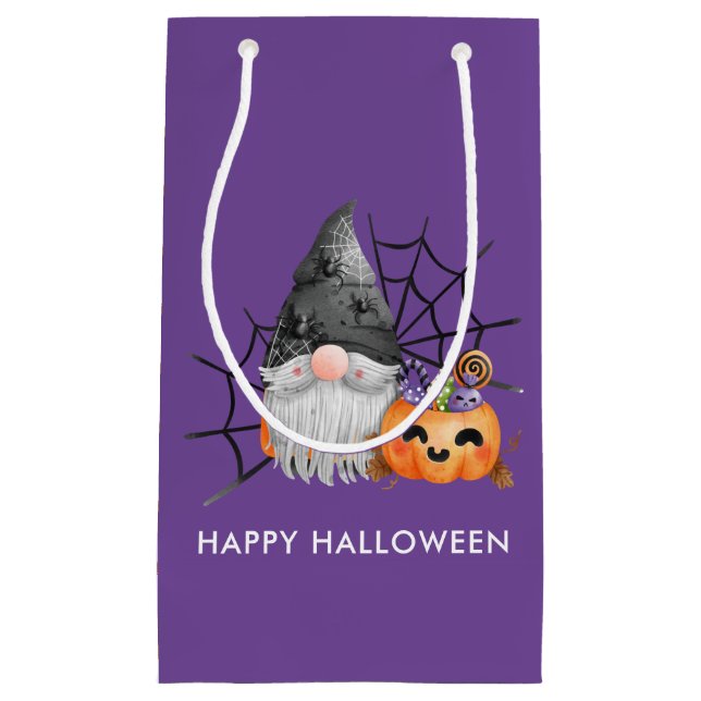 Halloween Gnome Trick or Treat Small Gift Bag (Front)