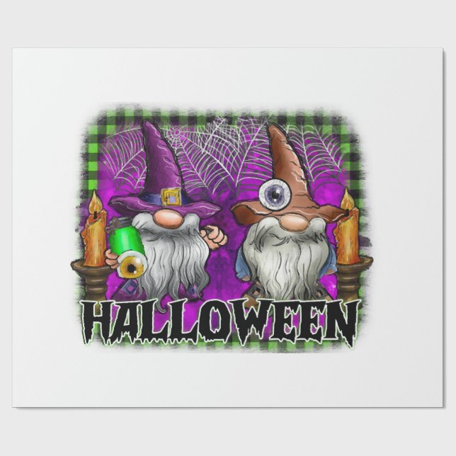 Halloween Gnome Wrapping Paper (Flat)