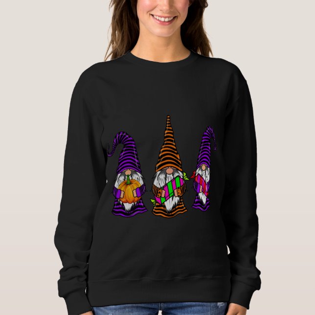 Halloween Gnomes 3 gnome happy fall gift Sweatshirt (Front)