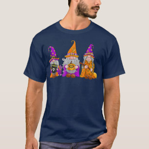 Halloween Gnomes Cute Autumn Pumpkin Fall Funny Ho T-Shirt