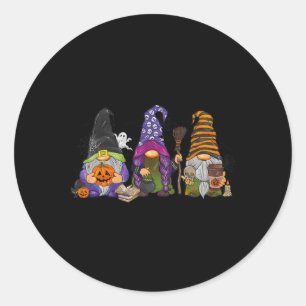 Halloween Gnomes Cute Autumn Pumpkin Fall Holiday  Classic Round Sticker