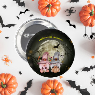 Halloween Gnomes Full Moon Family Pin-Back 6 Cm Round Badge