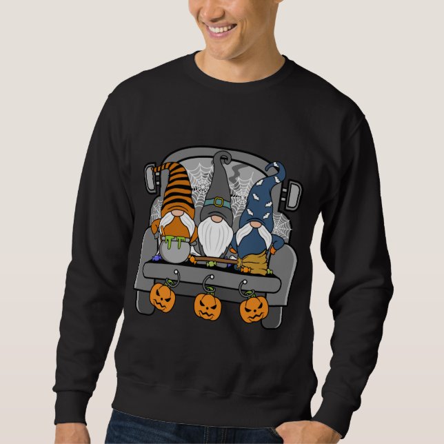 Halloween Gnomes Funny Monsters Pumpkin Spice Witc Sweatshirt (Front)