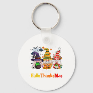 Halloween Gnomes Happy Hallothanksmas Thanksgiving Key Ring