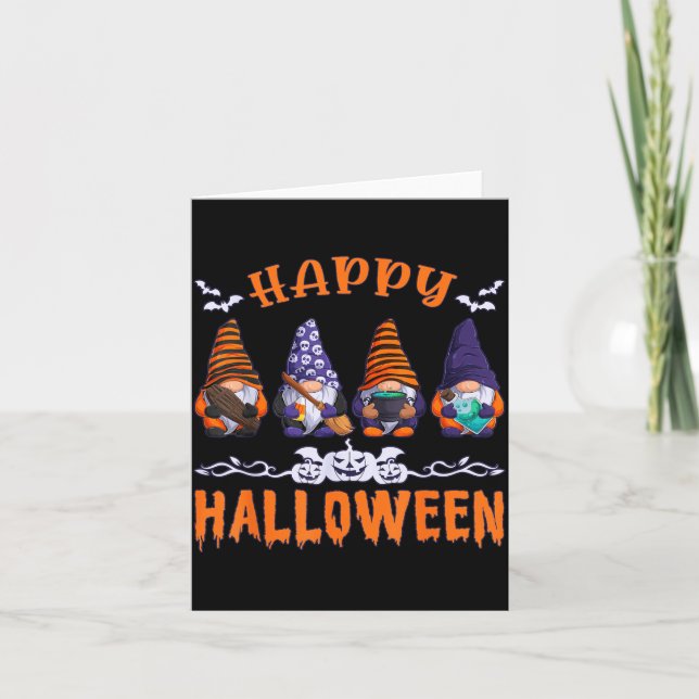Halloween Gnomes Happy Halloween Card (Front)