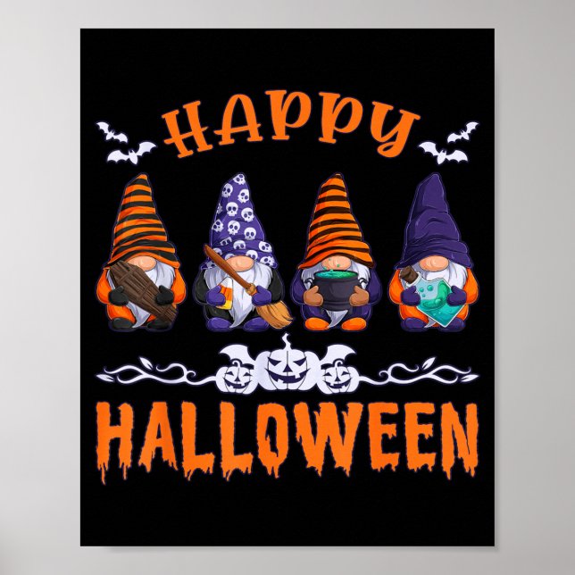 Halloween Gnomes Happy Halloween Poster (Front)