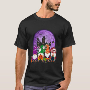 Halloween Gnomes Moon Bats Trick Or Treat Spooky G T-Shirt