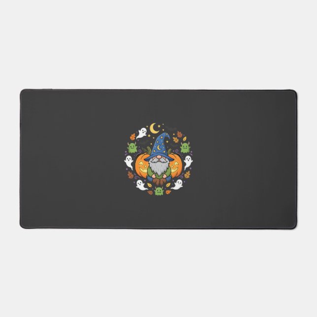 Halloween Gnomes Pumpkin Magic Design Desk Mat (Front)