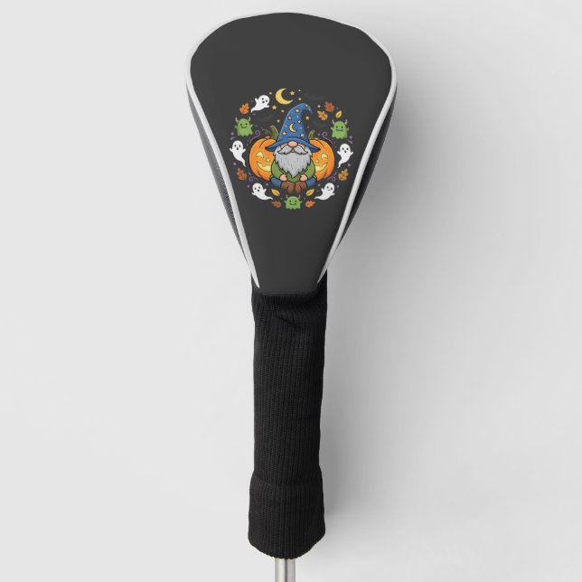 Halloween Gnomes Pumpkin Magic Design Golf Head Cover (Front)