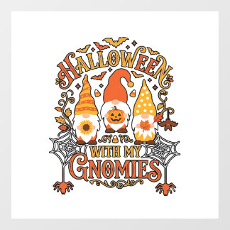 Halloween Gnomies Pumpkin Spider Web Bats_1