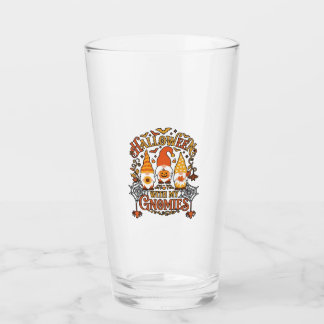 Halloween Gnomies Pumpkin Spider Web Bats_1 Glass