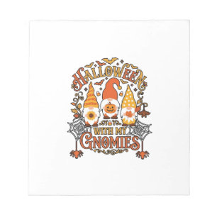 Halloween Gnomies Pumpkin Spider Web Bats_1 Notepad
