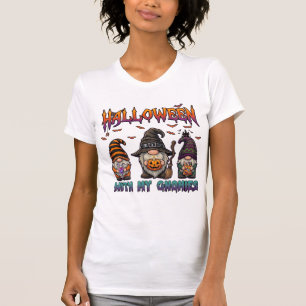 Halloween Gnomies Three Gnomes Witch Hat Pumpkin_1 T-Shirt